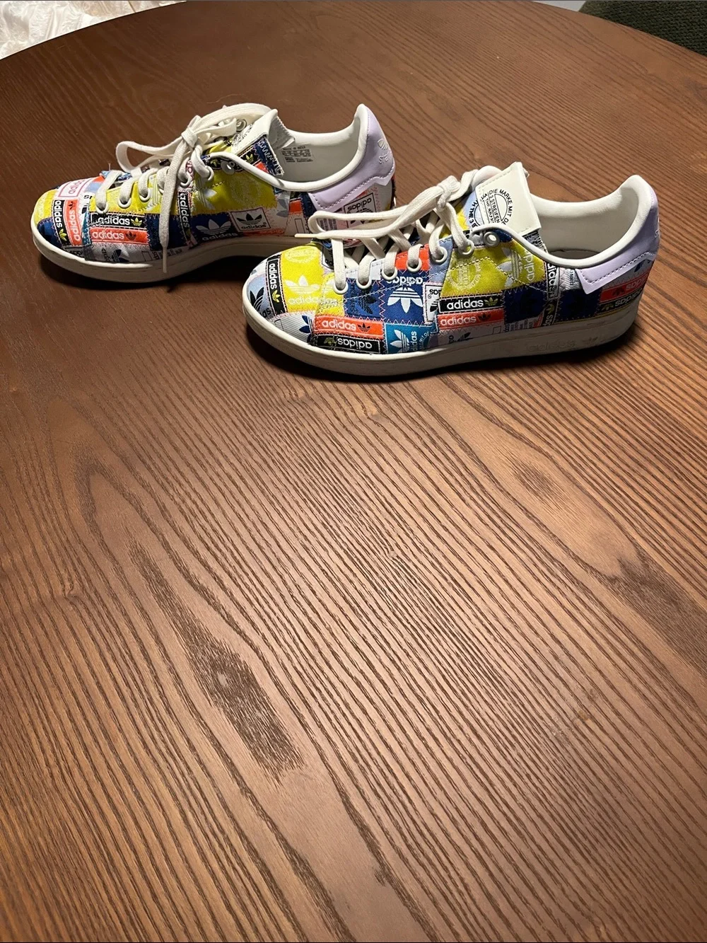 ADIDAS Stan Smith Patchwork Multi Trefoil Sneakers, Size 8.5M/7.5M (Unisex)